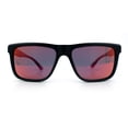 thumbnail image 5 of Polarized Mens Refined Rectangle Color Mirror Sport Horn Rim Sunglasses Black - Fuchsia Mirror, 5 of 8