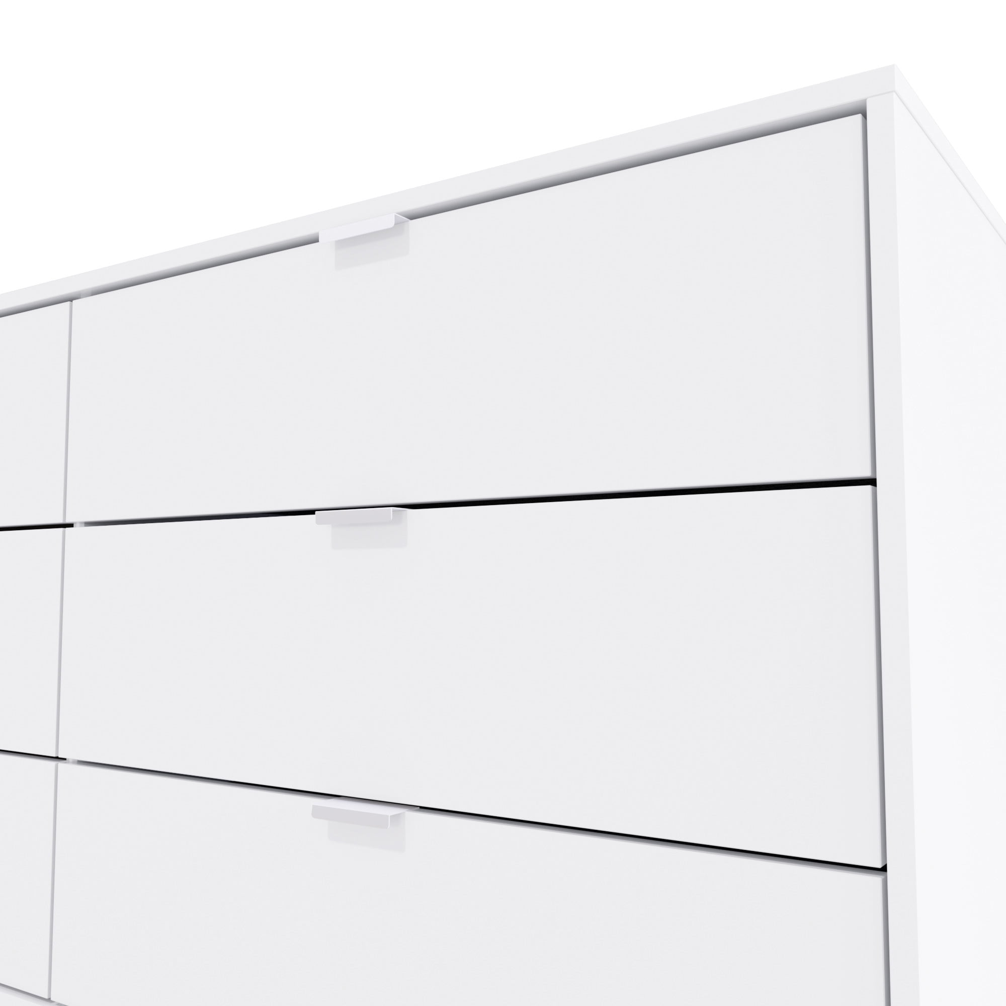 Kappesberg Hanford 6-Drawer Dresser – Modern White/Light Brown Finish – Wide Storage Chest for Bedroom or Living Room - for Adults and Teens