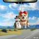 thumbnail image 1 of onlyliua ¡ ¡Promoción de Temporada! Percha para Coche, Perro de Navidad, Producto Nuevo, con Borde, Decoración Navideña, Percha Acrílica para Coche, Percha para El Hogar, 1 of 6