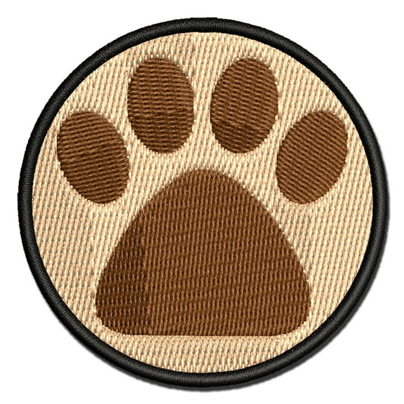 Paw Print Solid Applique Multi-Color Embroidered Iron-On Patch - 2.5 Inch Small