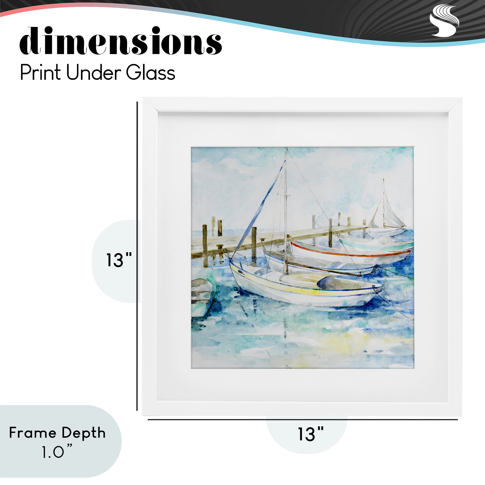 Stupell Industries Docked Sails on Stormy Seas White Framed Print Under Glass, design by Lorenzo Collective