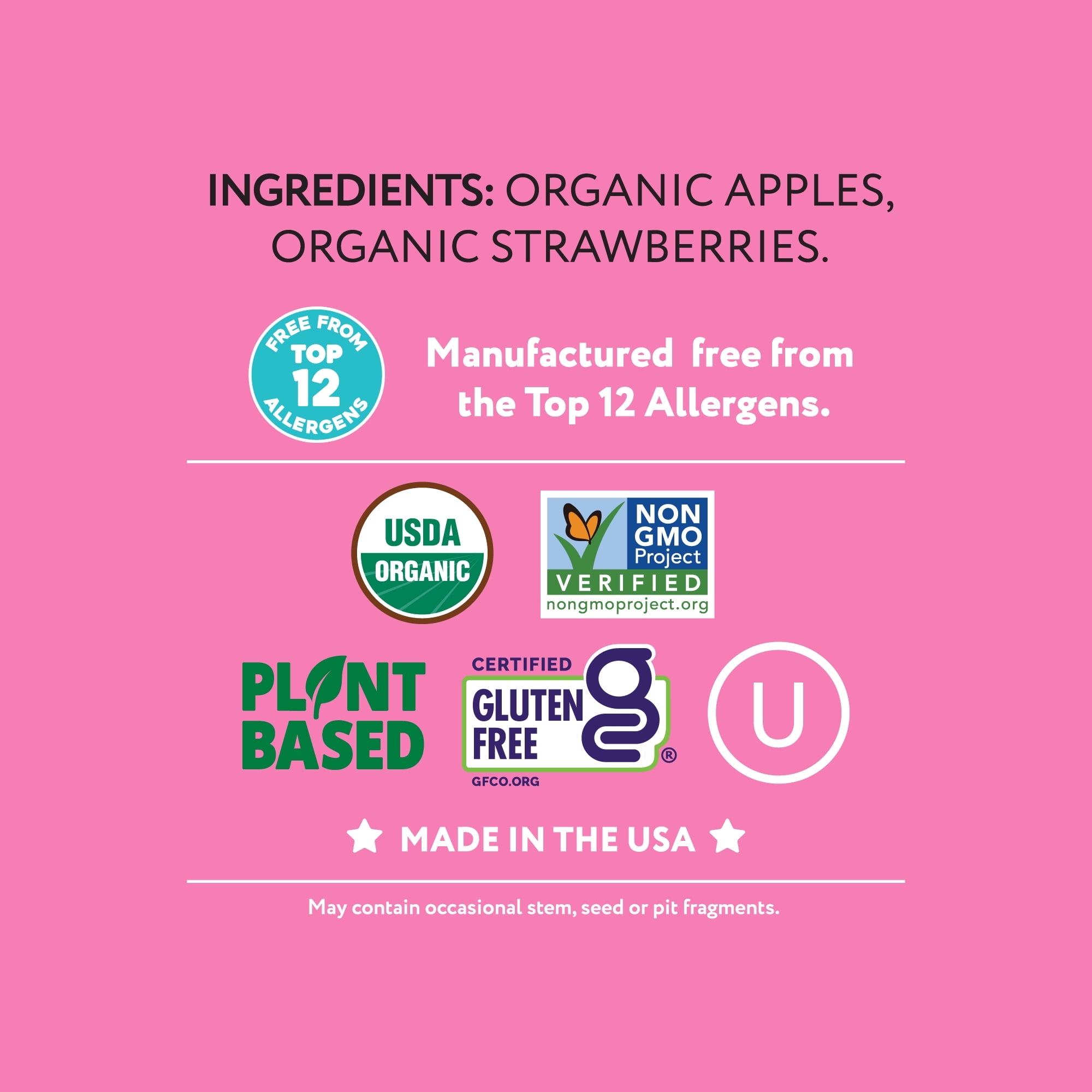 (6 pack) That's It. Crispy, Gluten-Free, Organic Apple + Strawberry Crunchables, 6 Count