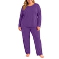 thumbnail image 2 of Xaqiouau Women Fleece Lined Pajama Set Warm Thermal Underwear Long Sleeve Top and Pants Plus Size Winter Lounge Sleepwear, 2 of 9