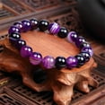 thumbnail image 3 of Travelwant Purification Bracelet - Handmade Natural Semi-Precious Amethyst Bracelet - Stone Beaded Stretch Bracelet- Gemstone Round Beads Natural Stone Yoga Bracelet, 3 of 7
