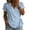 Light Blue #38, variant on Linen Tops Women V Neck Wrap Shirts Summer 2026 Short Sleeve Elegant Beach Tunics Breathable Loose Fit Casual Elastic Waist Lightweight Blouses White S