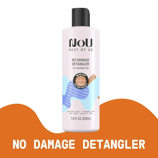 NOU No Damage Detangler, For Curly & Coily Hair,  fl oz 