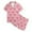F46-Pink, variant on FYDUU Girls Pajamas Bow Printed Short Sleeve Shorts 2 Piece Pajama Set Kids Button Down Sleepwear Soft Casual Loungewear Outfit 9-10 Years