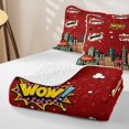 thumbnail image 4 of Erosebridal Comic Boom City Spider Print Twin Quilt Set for Boys Girl, Red Cartoon Halloween Town Twin Coverlet Set, 2pcs, 4 of 7
