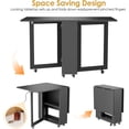 thumbnail image 3 of LotFun Folding Dining Table with 2 Storage Racks, Space Saving Dining Table with 6 Wheels, Kitchen Table for Small Spaces (48" x 24" x 30"), 3 of 16