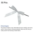 thumbnail image 4 of Unique Bargains 50Pcs Mini Ribbon Bow 3.5' Twist Tie Mini Fabric Satin Ribbon Flower Bows Craft DIY Sewing Bows Light Silver, 4 of 5