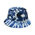 thumbnail image 2 of Summer Hot Sales Under $5 Blue Bucket Hats for Women GIJNRIUIUA Male's and Female's Casual Fisherman's Hat 3D Printed Pattern Tie Dye Double Basin Hat Outdoor Visor Visor Hats, 2 of 3