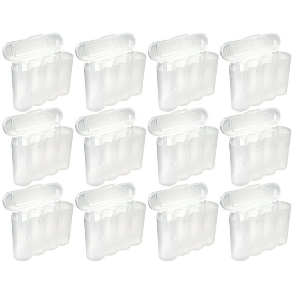 Twelve (12) EBC Battery AA AAA Clear Plastic Battery Storage Case Holder Box USA Ship