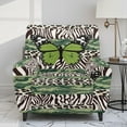 thumbnail image 2 of HELLHERO Butterfly Print Recliner Slip Covers for Lazyboy Recliners Zebra Stripe Print Lazyboy Recliner Chair Cover with Handle Opening, Home Decorations, 2 of 8
