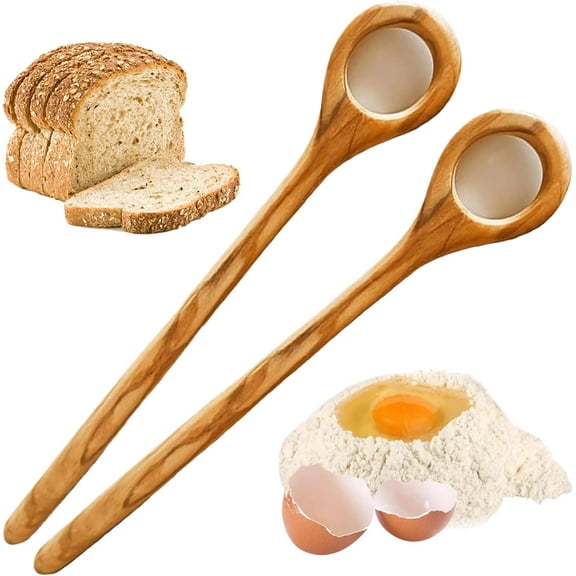 Danish Dough Whisk Baking Tools:Wooden Whisk for Sourdough,Bread Making Tools Dough Mixer,Sourdough Bread Baking Supplies,Bread Whisk for Pastries,Pizza,Egg, 13.8 Inch,2pcs