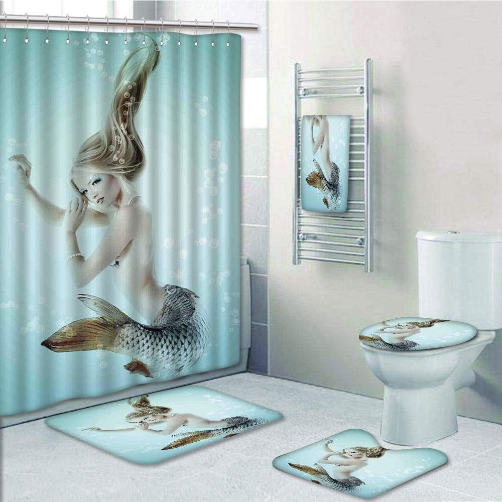PRTAU Mermaid Floating Mermaid with Water Bubbles Underwater Mythology