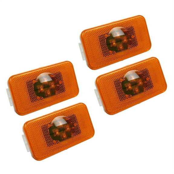4Pcs 24V Car Truck LED Side Marker Light 4LEDs Amber Indicator Warning Lamps for Trucks FM/,4 x Side Marker Light,amber