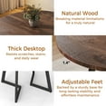 thumbnail image 4 of KATBOC 47in Round Dining Table Set with 4 Boucle Chairs, Solid Walnut Modern Farmhouse Kitchen Table for 4-6 People, Dining Room, Dark Brown & Wood, 4 of 6