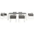 thumbnail image 4 of Modway Stance 7 Piece Outdoor Patio Aluminum Dining Set in White Gray, 4 of 8