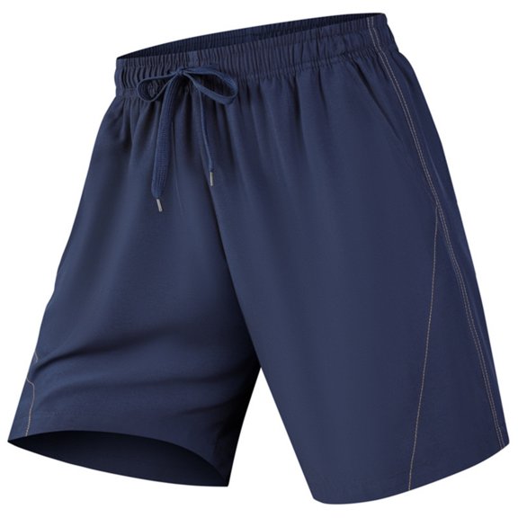 Boyscolos Men's Athletic Shorts Quick Dry Lightweight Contrast Elastic Drawstring Waist Running Workout Sports Shorts Dark Blue L
