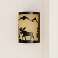 thumbnail image 5 of Vaxcel Yellowstone 1 Light Bronze Rustic Moose Tree Flush Indoor Outdoor Wall Sconce, 5 of 8