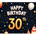 thumbnail image 6 of Colorful Design Happy Birthday Banner Cake Decoration 30th Celebration for Birthday Party Indoor Decoration Event Celebration, 6 of 8