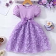 thumbnail image 4 of Shachafan Girls Dresses Pearl Short Sleeve Rose Floral Print Party Dress For Toddler Summer Casual Wear Flower Girl Dresses, 4 of 5
