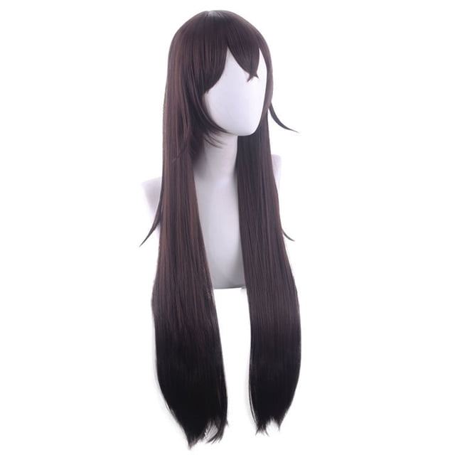 Peluca para cosplay Genshin Impacts, pelo sintético ámbar, 80 cm