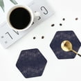 thumbnail image 4 of Lsque Sunflowers Pattern 4" Drink Coasters Set of 4, PVC Leather Absorbent Coasters, Table Coaster Set Decorative Coffee Cup Coasters Housewarming Gift -Hexagon, 4 of 6