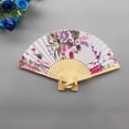thumbnail image 3 of YAOMOBB Elegant Folding Fan Double Sided Flower Pattern Bamboo Catwalks Lightweight Hand Held Party Props, 3 of 6
