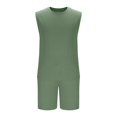 thumbnail image 3 of GERsome Men's Tracksuits 2 Piece Sleeveless Crewneck Tank Tops and Shorts Sets Summer Athletic Running Gym Workout Loungewear for Men M-3XL, 3 of 6