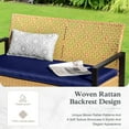 thumbnail image 3 of Alpha Joy 4 Piece Wicker Outdoor Patio Conversation Set, Yellow & Navy Blue, 3 of 10