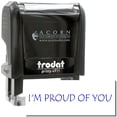 thumbnail image 1 of Self-Inking I'm Proud Of You Stamp, Trodat Printy 4911, Press and Print Stamping, Impression Size 5/8" x 1-1/2", Up to 10,000 Impressions - Blue Ink, 1 of 10