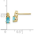 thumbnail image 4 of Solid 14k Yellow Gold Blue Topaz and Diamond Earrings - 9mm, 4 of 6