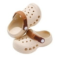 thumbnail image 3 of Girls Sandals For Toddlers And Kids Clogs Comfortable Breathable Outdoor Party Casual Dress Up Summer Beach Walking Shoes For Ages 1 10 Years Khaki US SIZE:7, 3 of 9