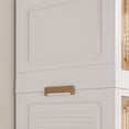 thumbnail image 6 of Portable Wardrobe Closet Storage Organizer for Clothes, Plastic Wardrobe with 12 Magnetic Transparent Door & 2 Hanging Rod, Baby Wardrobe Storage Cabinet, for Living Room, Bedroom, White, 6 of 7