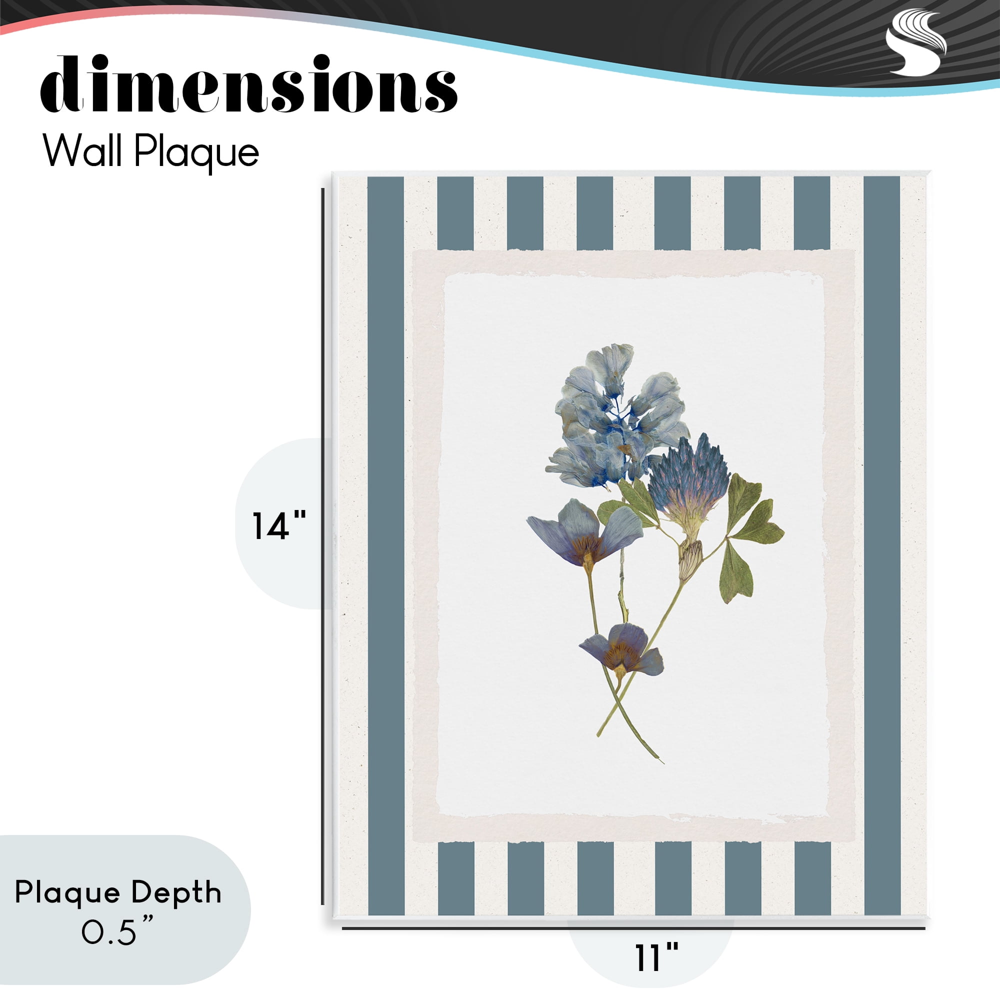 Stupell Industries Blue Summer Memory Florals Wall Plaque Art, design by Val Rhodes
