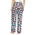 thumbnail image 3 of Uemuo Heart Panda Pattern Women's Wide Leg Palazzo Lounge Pants with Pockets Light Weight Loose Comfy Casual Pajama Pants-Small, 3 of 9