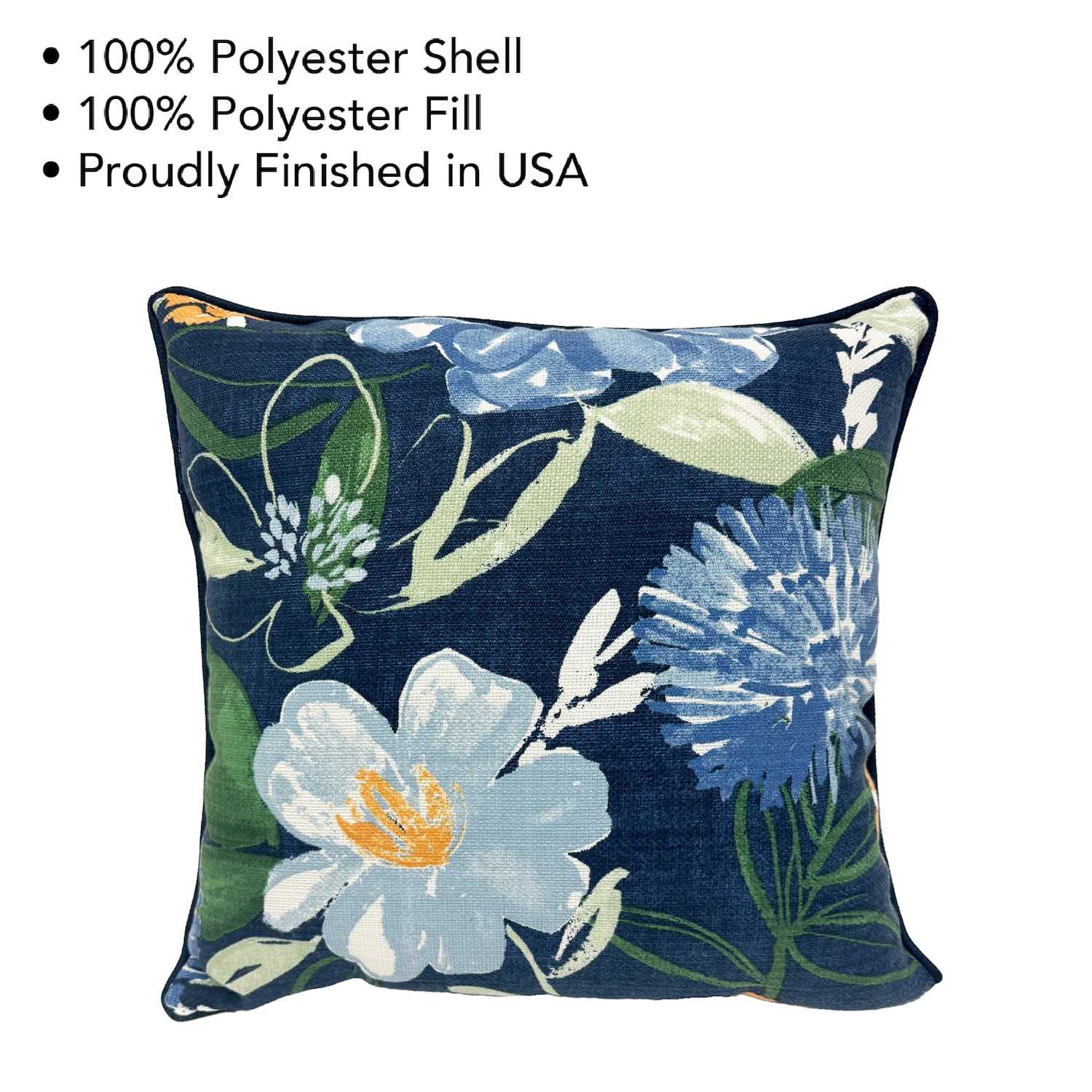 Better Homes & Gardens Blue Floral Outdoor Throw Pillow