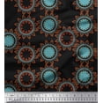 thumbnail image 1 of Soimoi Black Moss Georgette Fabric Sun Mandala Fabric Prints By Yard 42 Inch Wide, 1 of 3