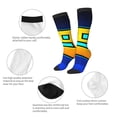 thumbnail image 6 of Lsque Geometry Dash Printed Crew Socks Men's Women's LightWeight Thin Casual Calf Socks ,Knee High Socks,Cotton Socks, 6 of 9