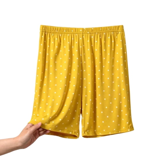 Besolor Plus Size Pajama Shorts for Women Summer Elastic Waisted Wide Leg Casual Comfy Homewear Dotted Shorts