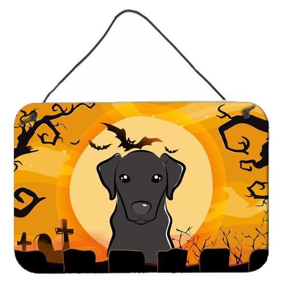 Carolines Treasures BB1793DS812 Halloween Black Labrador Wall and Door Hanging Prints