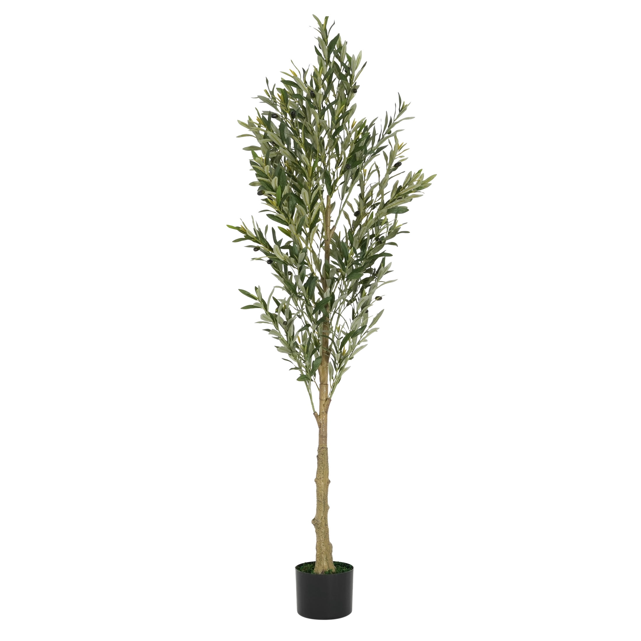 Christopher Knight Home 71" Olive Tree in Black Plastic Pot, Pre-Potted Faux Greenery Tree for Home Decor
