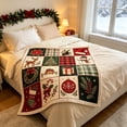 thumbnail image 4 of Ouuluon Soft Flannel Christmas Throw Blanket, Warm Cozy Holiday Blanket for Sofa Couch Bed, 4 of 6