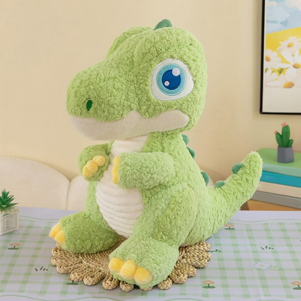 Juguetes, Peluches, Muñecos de peluche, Animales de peluche, Muñeco de dinosaurio de ojos grandes de 30 cm, Linda almohada para niños y niñas, Regalos de cumpleaños y festivos, Amarillo y verde claro,