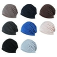 thumbnail image 5 of UDIYO 2Pcs Spring Fall Skull Beanie Baggy Unisex Fashion Cotton Slouchy Beanie Hats, Chemo Headwear Caps for Women and Men, 5 of 8