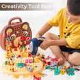 thumbnail image 2 of Caja de herramientas creativa: juguete de mosaico creativo con juego de herramientas de tornillo de taladro eléctrico, kit de creatividad 3D, juguete para niños de 3 a 12 años, 2 of 5