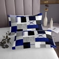 thumbnail image 3 of Erosebridal Patchwork Rectangle Bedspread Sets Twin Size,Geometry Stripe Bed Quilt,Abstract Artwork Decor,Breathable,2pcs, 3 of 5