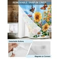 thumbnail image 3 of No Hook Cloth Fabric Shower Curtain with Snap in Liner, Summer Yellow Sunflower Waterproof Shower Curtains Set with See Through Top Window, Daisy Wildflower Pastoral Bath Curtains Shower 36"x72", 3 of 6