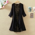 thumbnail image 4 of Neewe Women Cardigan Summer Long Sleeve Ice Silk Patchlace Knitwear Elegant Thin Air-Conditioning Sunscreen Shirt Tops, 4 of 5